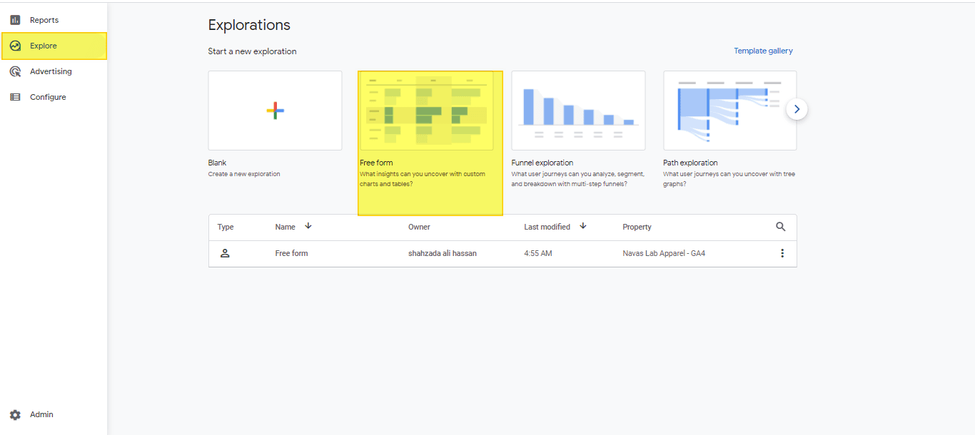 Picture of free form report